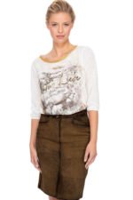 Anneliese – Rustic Oak Fade Women Lederhosen Skirt - Image 4