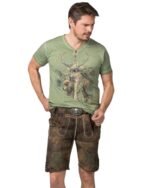 Vintage Walnut Brown lederhosen with Forest Green Embroidery