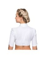 Selma High-Neck White Dirndl Blouse – Elegant Bavarian Style - Image 3