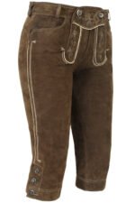 Women’s Brown Knee-Length Lederhosen – Traditional Suede Bundhosen