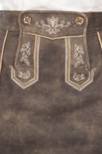 Vintage Chestnut Lederhosen Skirt with Embroidered Bavarian Motifs - Image 3
