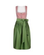 Pink Dirndl with Green Apron and Polka Dots – Therese Long Style