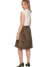 Helene – Mocha Suede Leather Trachten Skirt - Image 6