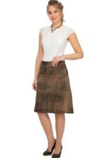Helene – Mocha Suede Leather Trachten Skirt - Image 5