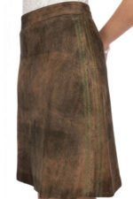 Helene – Mocha Suede Leather Trachten Skirt - Image 2