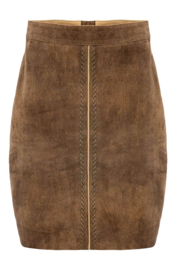 Clara – Salzburg Almond Suede Trachten Skirt