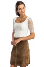 Clara – Salzburg Almond Suede Trachten Skirt - Image 4