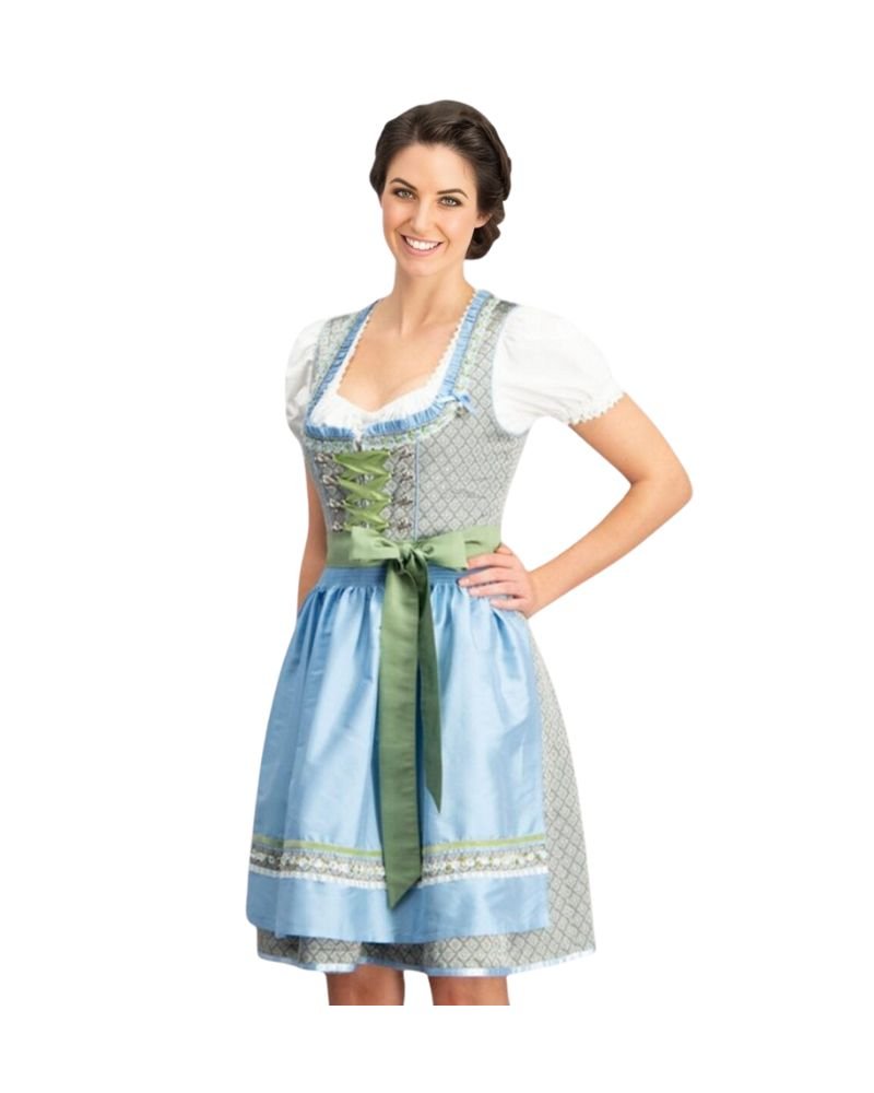 Laufen – Mist Blue & Sage Green Midi Dirndl