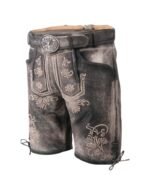 backside of Berchtesgaden Ash-Grey Traditional Lederhosen