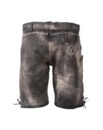 backside of Charcoal Grey Embroidered Lederhosen