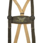 Bavarian Brown Swagger Embroidered Suede Lederhosen Suspenders