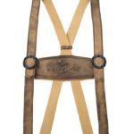 Sandstone Taupe Bavarian Leather Suspenders with Alpine Embroidery